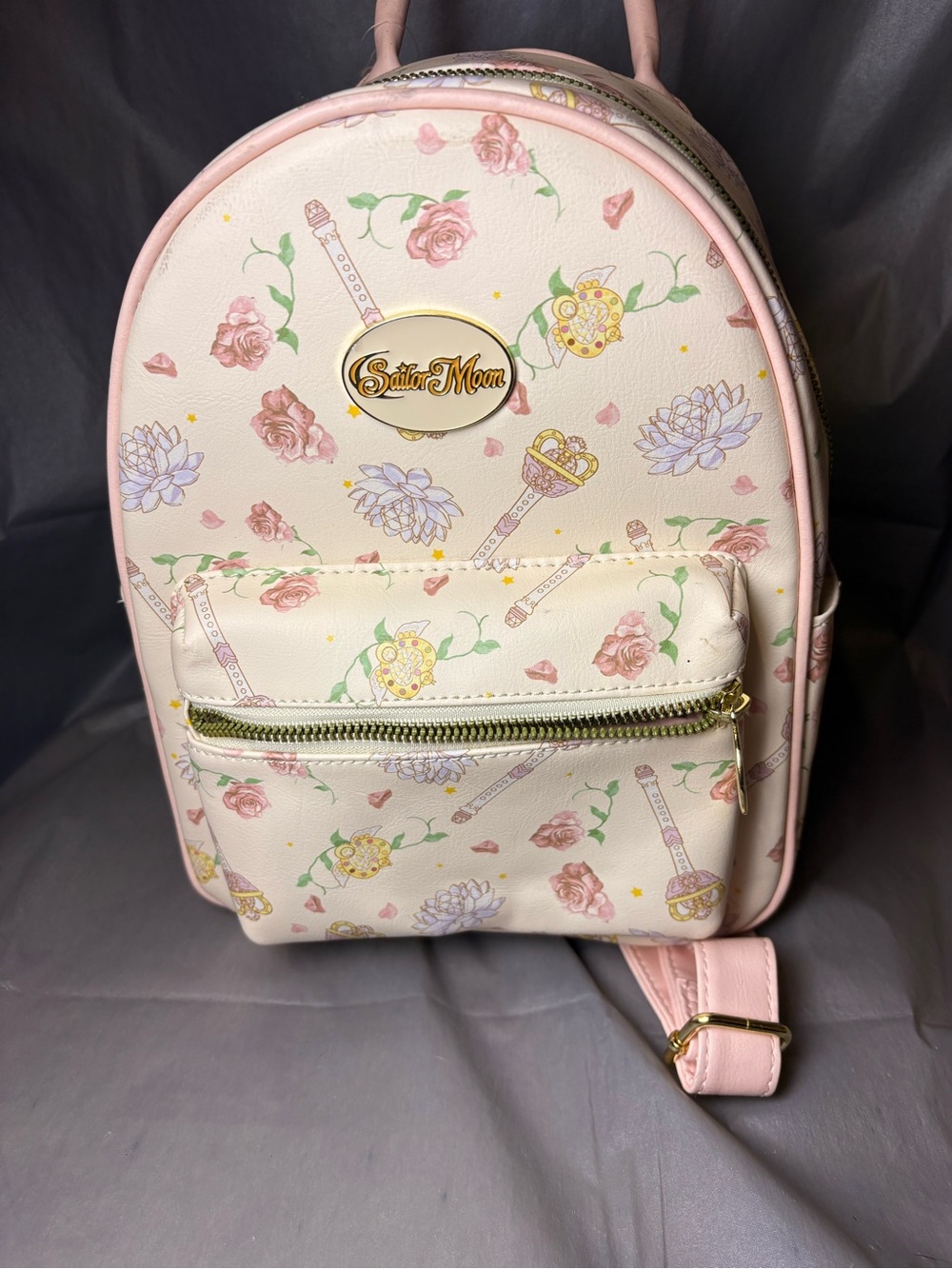 NWT Hot Topic Sailor Moon Floral Mini Backpack - Pink/Cream